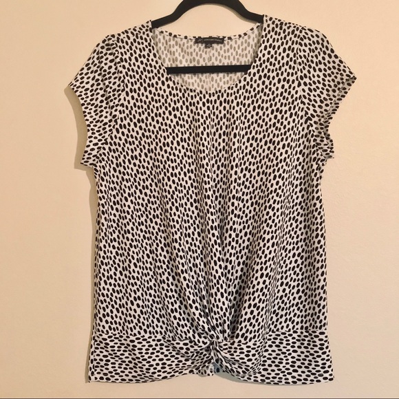 NWOT Adrianna Papell Twist Knot Animal Print Top - Picture 2 of 6